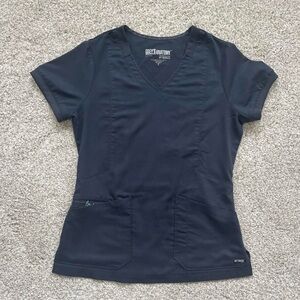 Grey's Anatomy Fitted Gray Short Sleeve Scrub Top